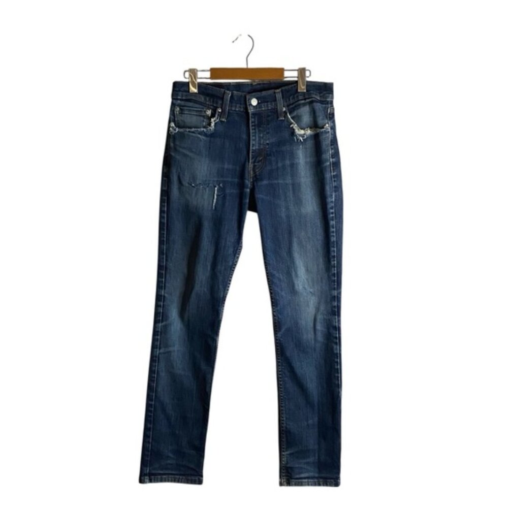 Levi's 511 Men's Medium Indigo Slim Fit Distressed Denim Jeans